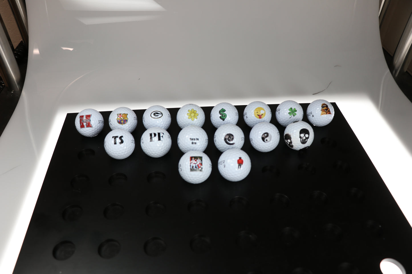 12 Custom Golf Balls (Black & White)