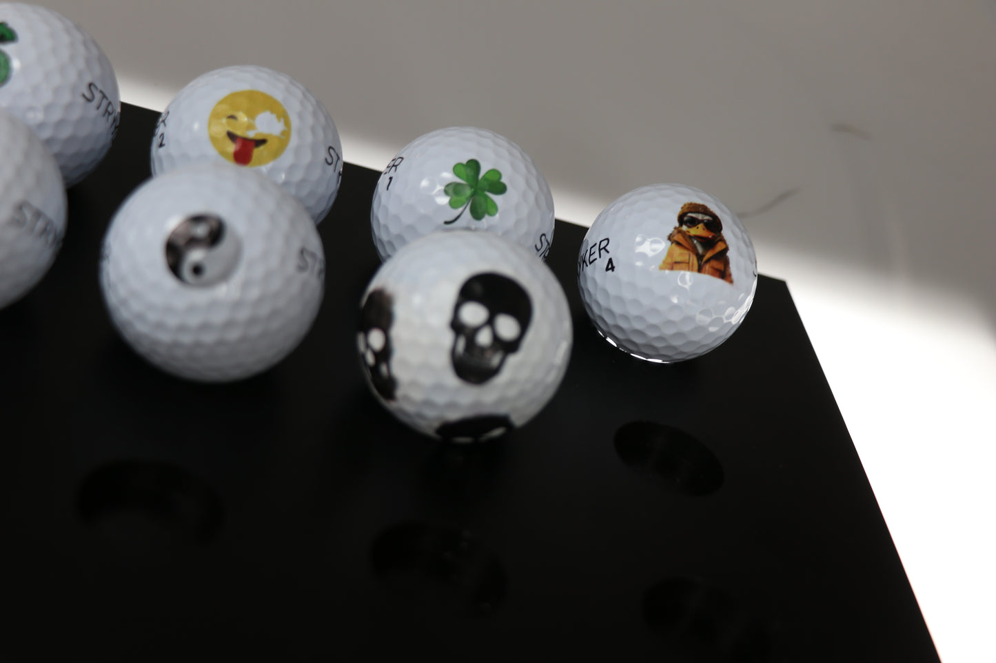 6 Custom Golf Balls (Black & White)